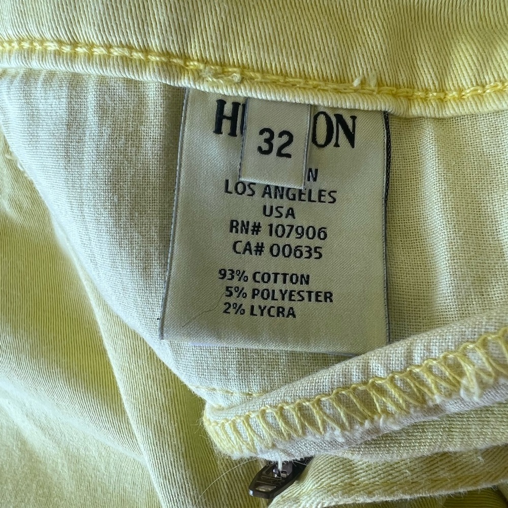 Hudson Crop Harkin Super Skinny With Cuff Yellow Jeans Size 32 - Picture 7 of 7